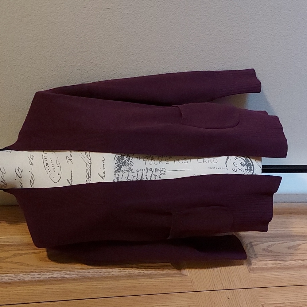 Purple cardigan